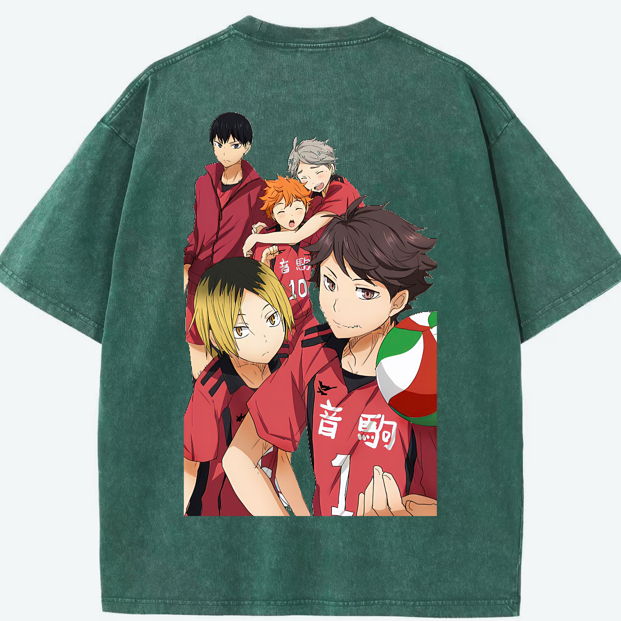 （画像用） ハイキュー!! Haikyu!! 綿100% ヴィンテージ風 半袖Tシャツ（背面プリント）